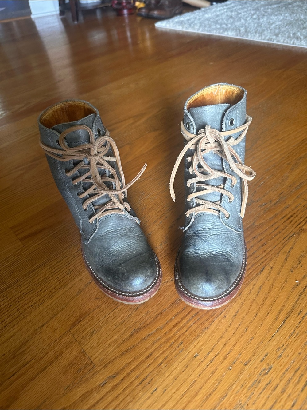 Frye 6 generations Lace-Up Boots in blue/grey boots, lace up